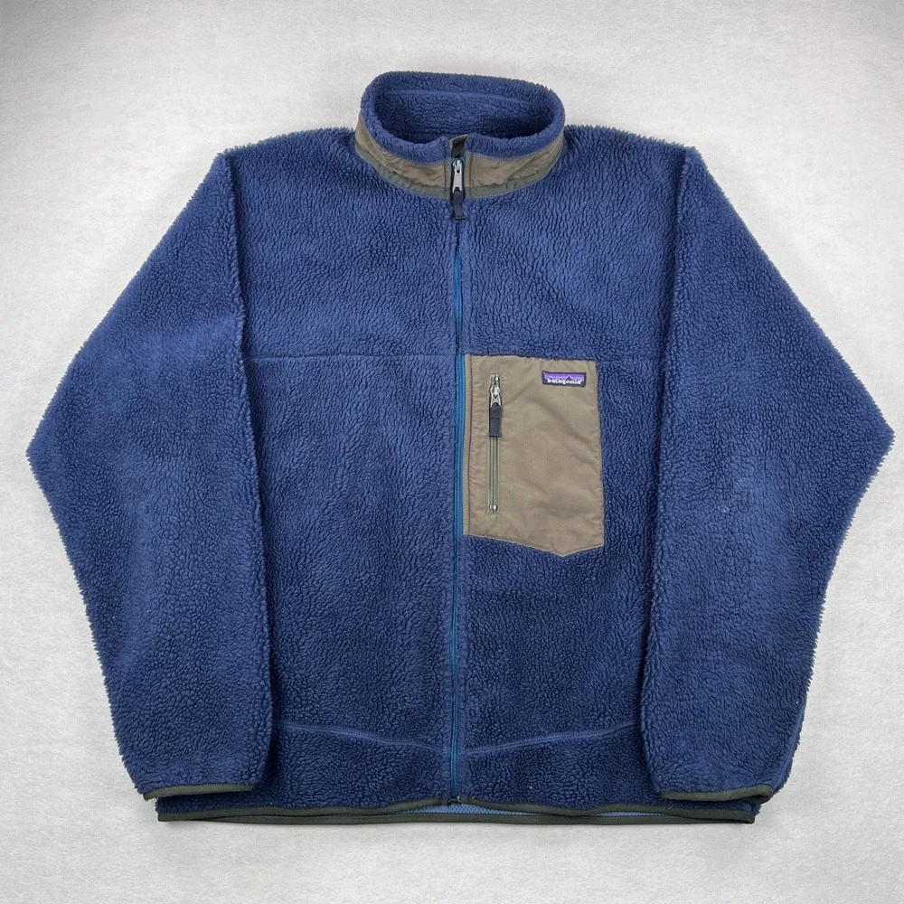 VTG Patagonia Classic Retro-X Fleece Jacket Mens XXL Blue Green Full Zip 23055